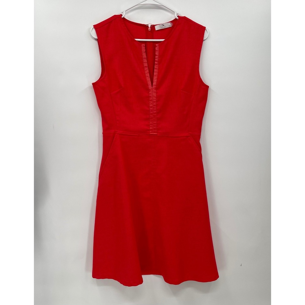 Natori coral‎ Red Sleeveless Dress Women's Size 6 A-Line Career Party Cocktail